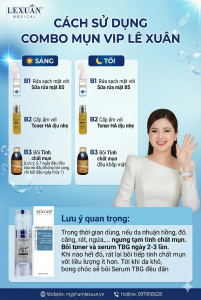 Hướng dẫn sử dụng combo mụn Vip Lê Xuân