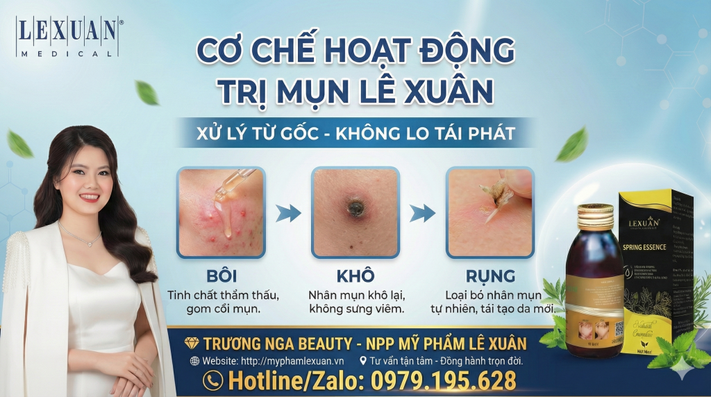 Cơ chế hoạt động của trị mụn Lê Xuân